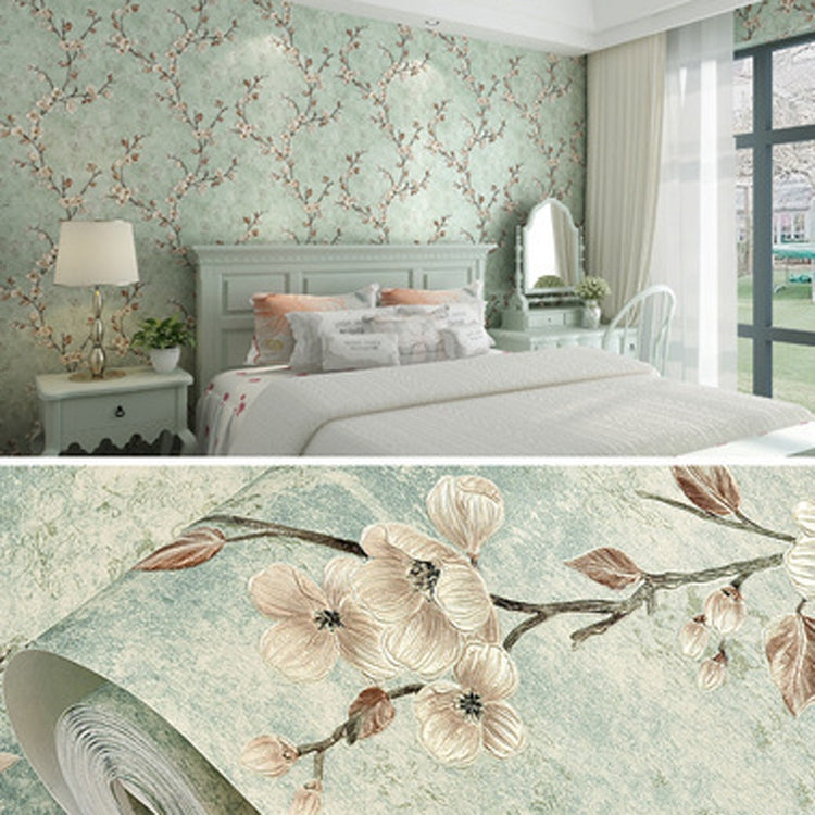 0.53x3m Retro 3D Stereo Plum Blossom Wallpaper Bedroom Living Room TV Background Wall Self-Adhesive Wallpaper