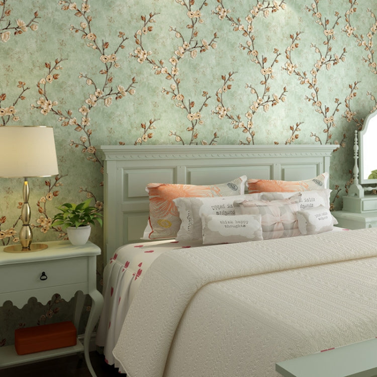 0.53x3m Retro 3D Stereo Plum Blossom Wallpaper Bedroom Living Room TV Background Wall Self-Adhesive Wallpaper