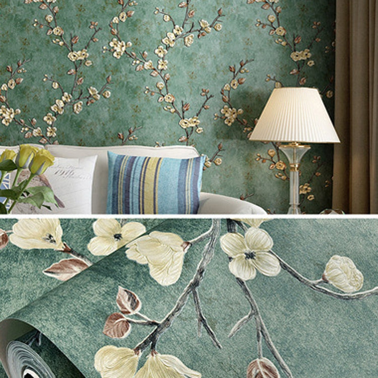 0.53x3m Retro 3D Stereo Plum Blossom Wallpaper Bedroom Living Room TV Background Wall Self-Adhesive Wallpaper
