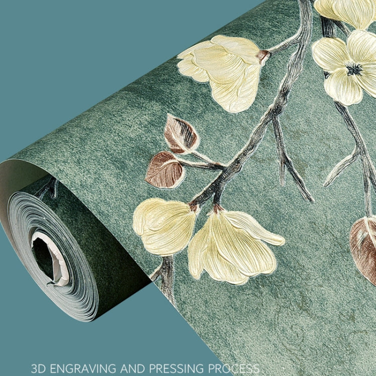0.53x3m Retro 3D Stereo Plum Blossom Wallpaper Bedroom Living Room TV Background Wall Self-Adhesive Wallpaper