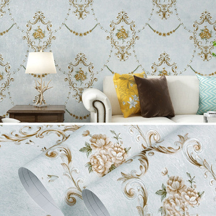 Retro Pastoral Non-Woven Fabric Self-Adhesive Wallpaper Thicken Bedroom Living Room Background  Wallpaper, Specification: 0.53 x 3 Meters