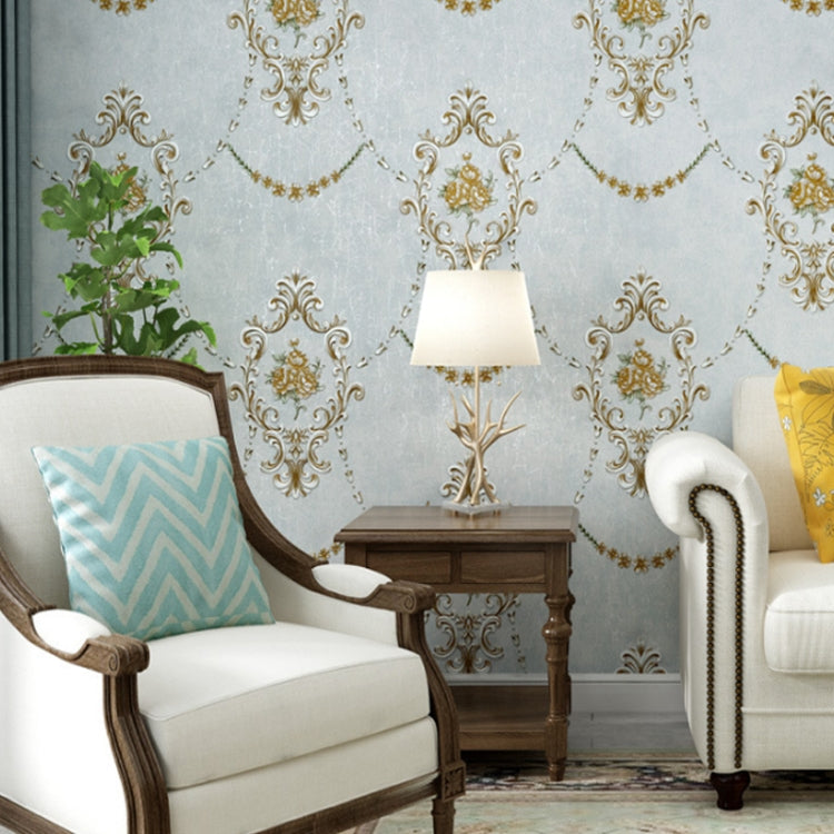 Retro Pastoral Non-Woven Fabric Self-Adhesive Wallpaper Thicken Bedroom Living Room Background  Wallpaper, Specification: 0.53 x 3 Meters