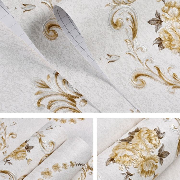 Retro Pastoral Non-Woven Fabric Self-Adhesive Wallpaper Thicken Bedroom Living Room Background  Wallpaper, Specification: 0.53 x 3 Meters