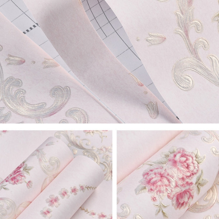 Retro Pastoral Non-Woven Fabric Self-Adhesive Wallpaper Thicken Bedroom Living Room Background  Wallpaper, Specification: 0.53 x 3 Meters