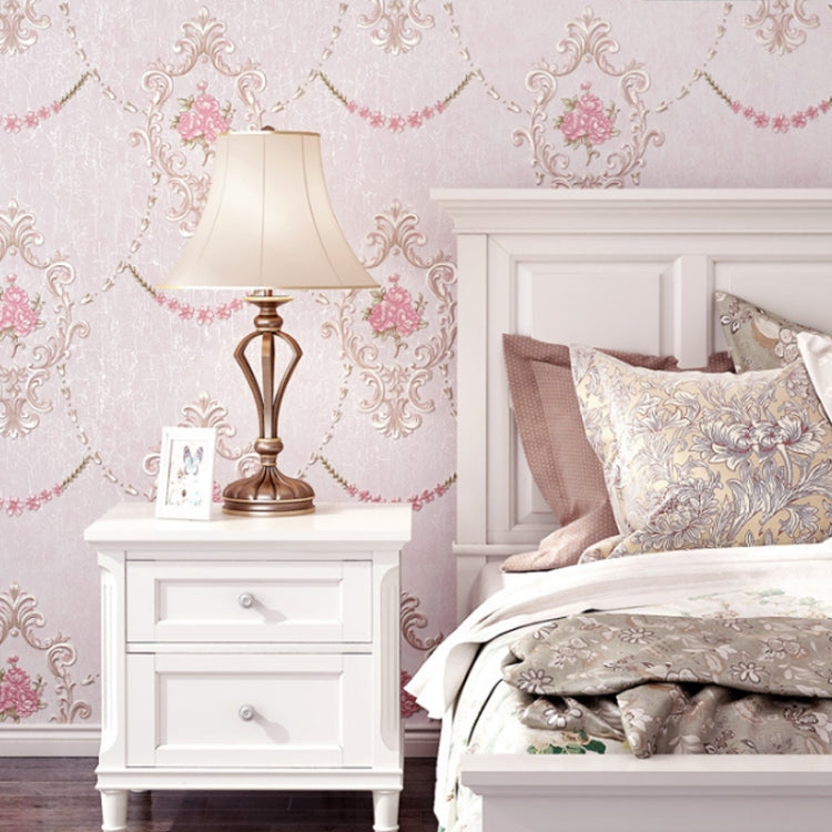 Retro Pastoral Non-Woven Fabric Self-Adhesive Wallpaper Thicken Bedroom Living Room Background  Wallpaper, Specification: 0.53 x 3 Meters