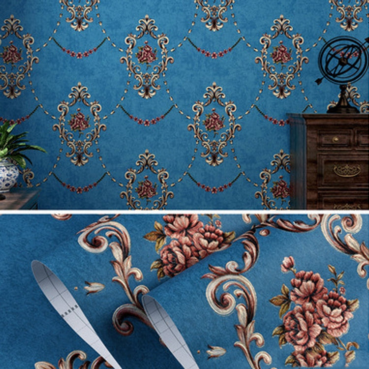 Retro Pastoral Non-Woven Fabric Self-Adhesive Wallpaper Thicken Bedroom Living Room Background  Wallpaper, Specification: 0.53 x 3 Meters