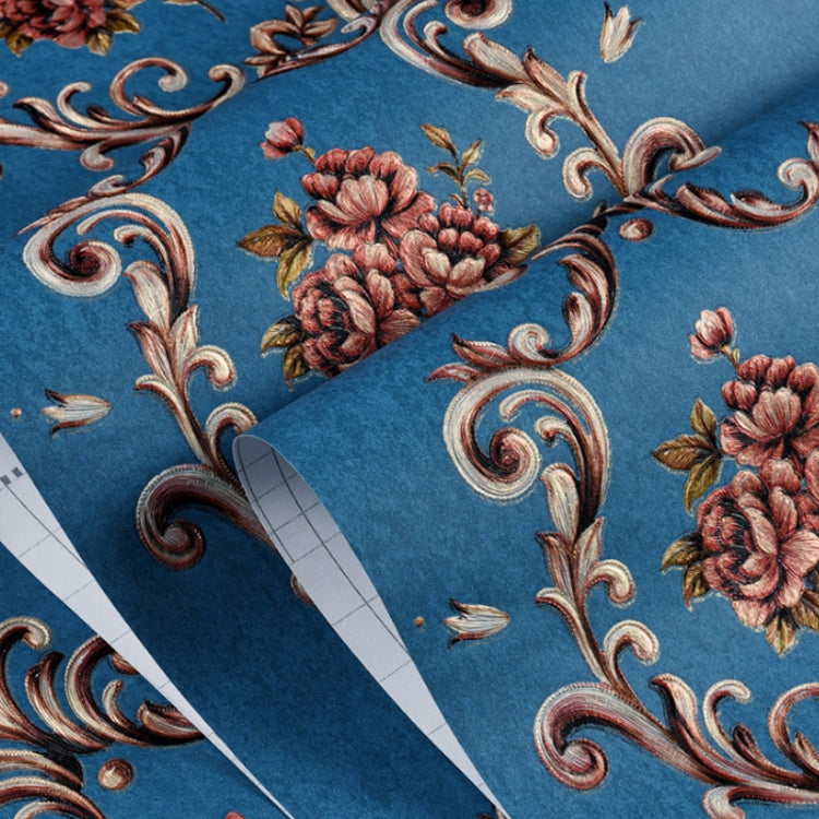 Retro Pastoral Non-Woven Fabric Self-Adhesive Wallpaper Thicken Bedroom Living Room Background  Wallpaper, Specification: 0.53 x 3 Meters