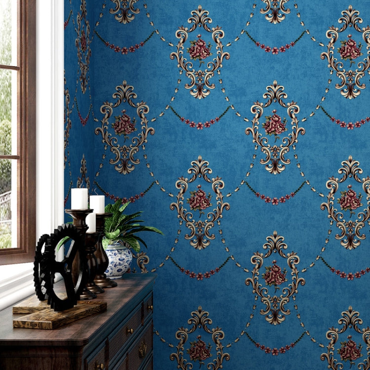 Retro Pastoral Non-Woven Fabric Self-Adhesive Wallpaper Thicken Bedroom Living Room Background  Wallpaper, Specification: 0.53 x 3 Meters