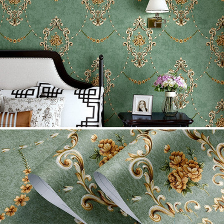 Retro Pastoral Non-Woven Fabric Self-Adhesive Wallpaper Thicken Bedroom Living Room Background  Wallpaper, Specification: 0.53 x 3 Meters