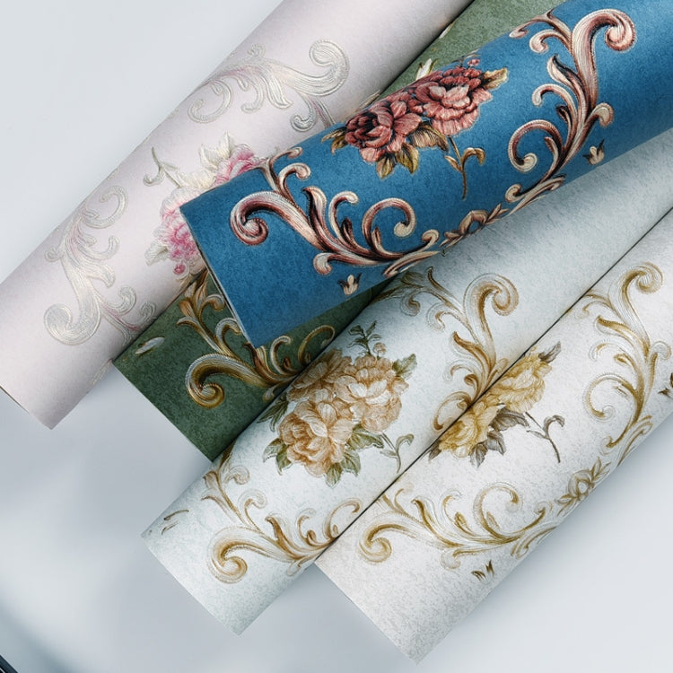 Retro Pastoral Non-Woven Fabric Self-Adhesive Wallpaper Thicken Bedroom Living Room Background  Wallpaper, Specification: 0.53 x 3 Meters