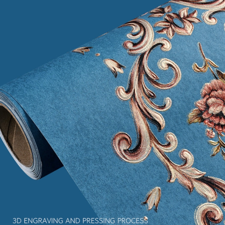 Retro Pastoral Non-Woven Fabric Self-Adhesive Wallpaper Thicken Bedroom Living Room Background  Wallpaper, Specification: 0.53 x 3 Meters