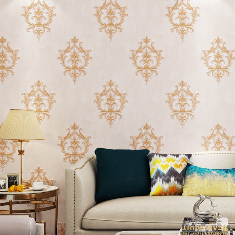 Damascus Self-Adhesive Embossed Wallpaper Thick 3D Non-Woven Fabric Fine Embossed Bedroom Wallpaper, Specification: 0.53 x 3 Meters