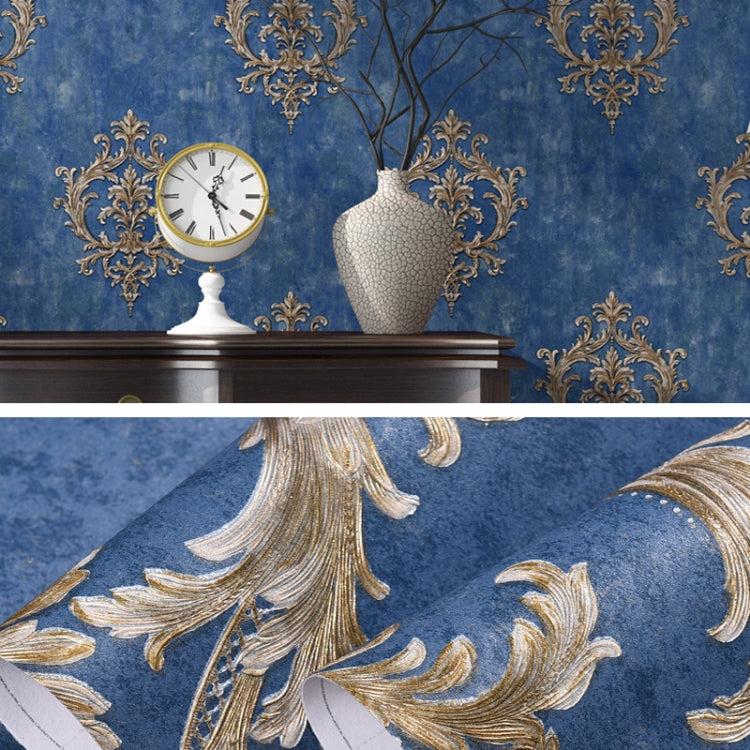 Damascus Self-Adhesive Embossed Wallpaper Thick 3D Non-Woven Fabric Fine Embossed Bedroom Wallpaper, Specification: 0.53 x 3 Meters