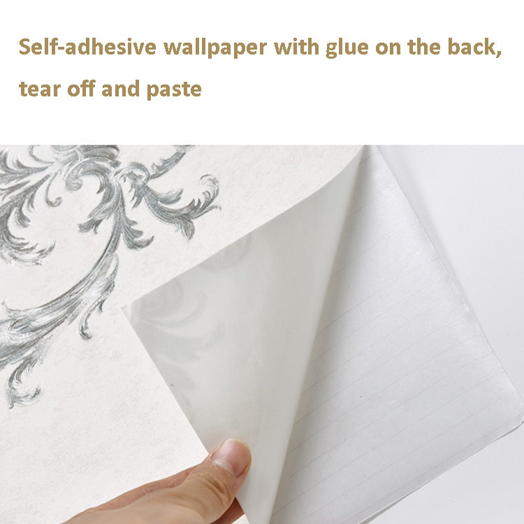 Damascus Self-Adhesive Embossed Wallpaper Thick 3D Non-Woven Fabric Fine Embossed Bedroom Wallpaper, Specification: 0.53 x 3 Meters