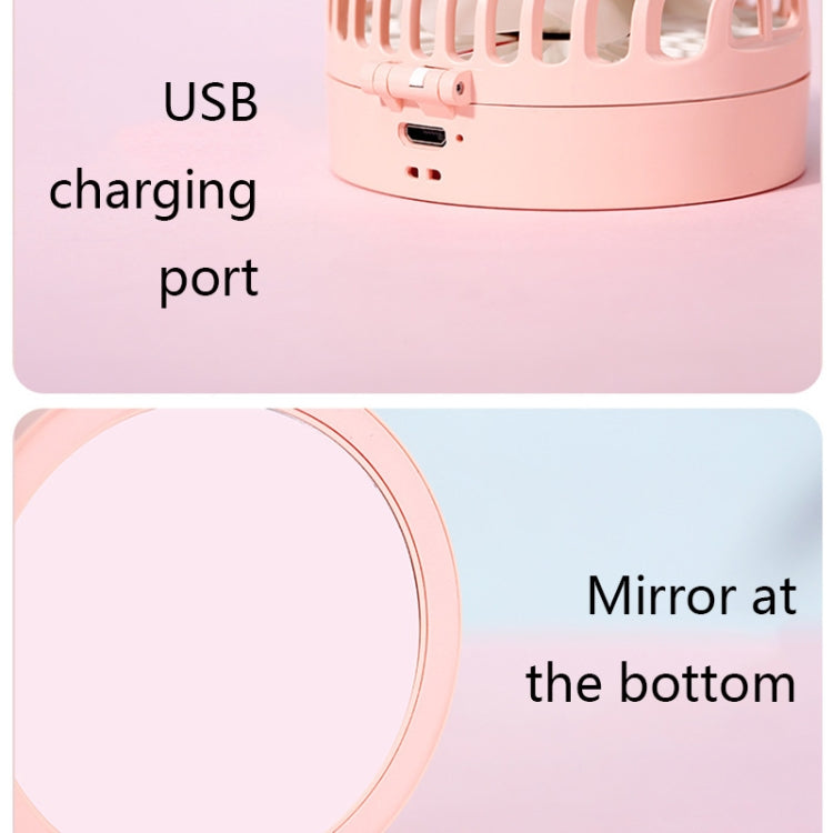 USB Mini Handheld Vanity Mirror Fan