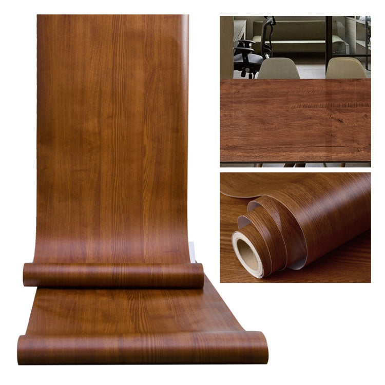 Wardrobe Furniture PVC Waterproof Antifouling Wood Grain Self-Adhesive Stickers, Specification: 60cm x 5m