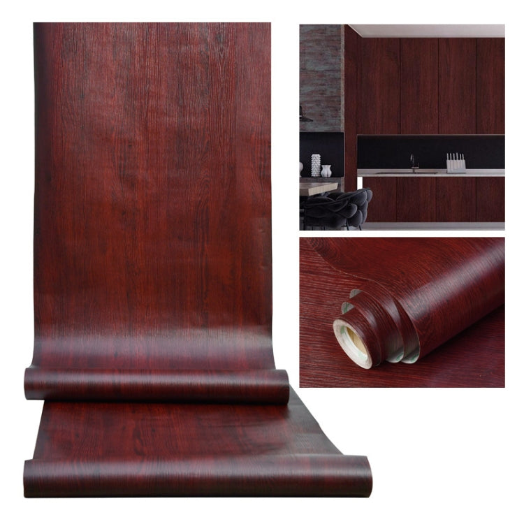 Wardrobe Furniture PVC Waterproof Antifouling Wood Grain Self-Adhesive Stickers, Specification: 60cm x 5m