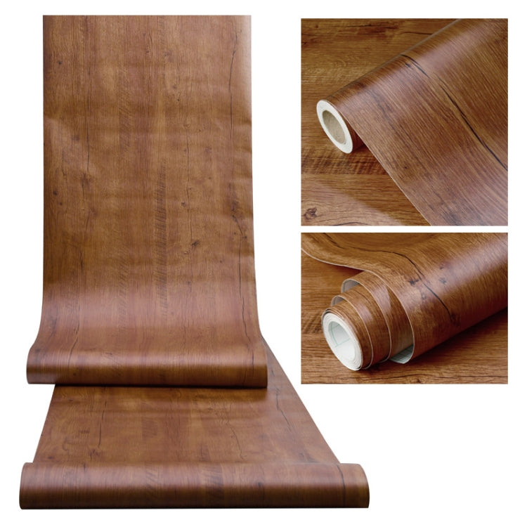 Wardrobe Furniture PVC Waterproof Antifouling Wood Grain Self-Adhesive Stickers, Specification: 60cm x 5m