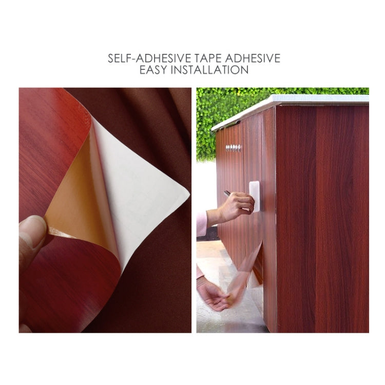 Wardrobe Furniture PVC Waterproof Antifouling Wood Grain Self-Adhesive Stickers, Specification: 60cm x 5m