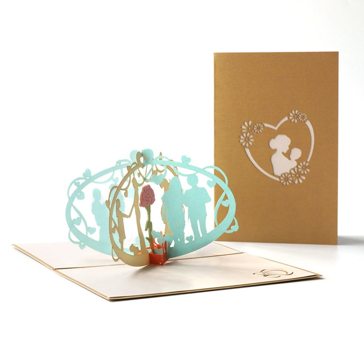 2 PCS Mother Day 3D Three-Dimensional Greeting Card Me And Mom Small Card