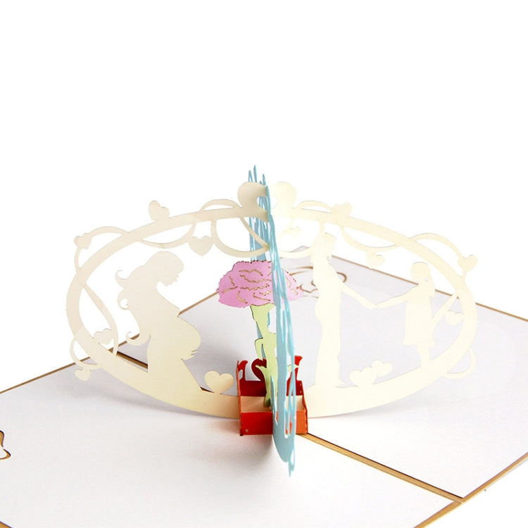 2 PCS Mother Day 3D Three-Dimensional Greeting Card Me And Mom Small Card