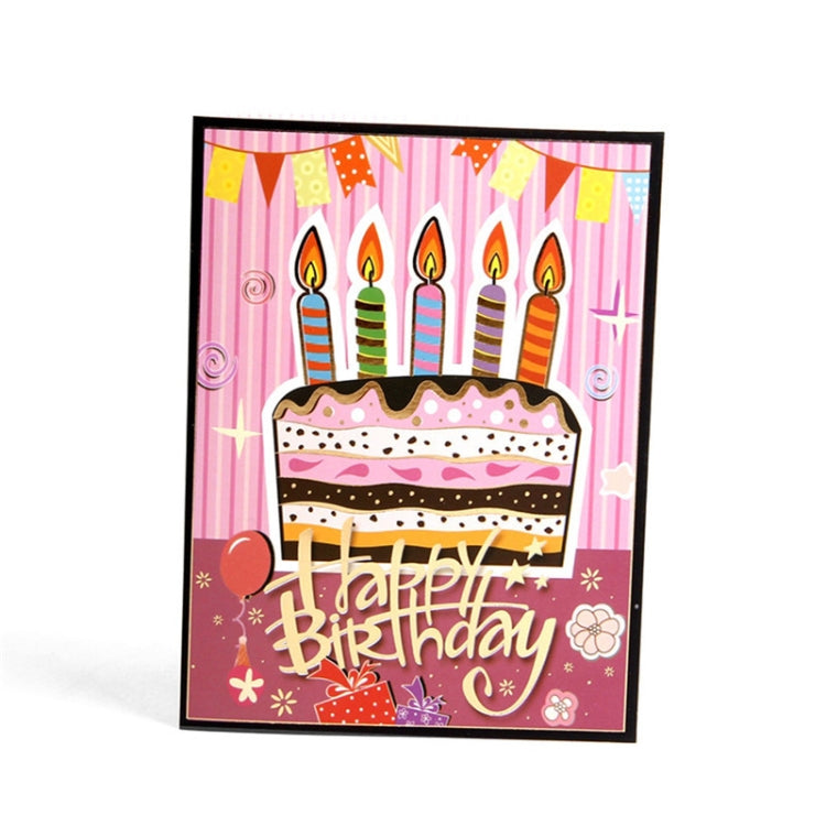 2 PCS Three-Dimensional Greeting Card 3D Color Gorgeous Cake Birthday Card