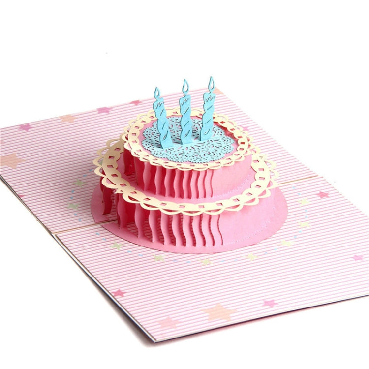 2 PCS Three-Dimensional Greeting Card 3D Color Gorgeous Cake Birthday Card