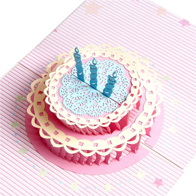2 PCS Three-Dimensional Greeting Card 3D Color Gorgeous Cake Birthday Card
