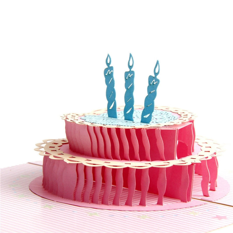 2 PCS Three-Dimensional Greeting Card 3D Color Gorgeous Cake Birthday Card