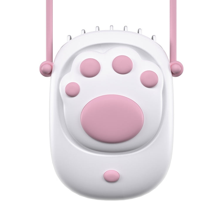XSFS-MZ Cat Paw Hanging Neck Mini Fan PortableLarge Wind Hand-Held USB Fan