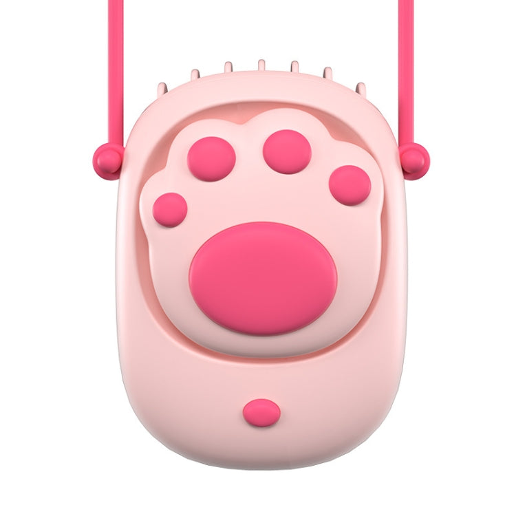XSFS-MZ Cat Paw Hanging Neck Mini Fan PortableLarge Wind Hand-Held USB Fan