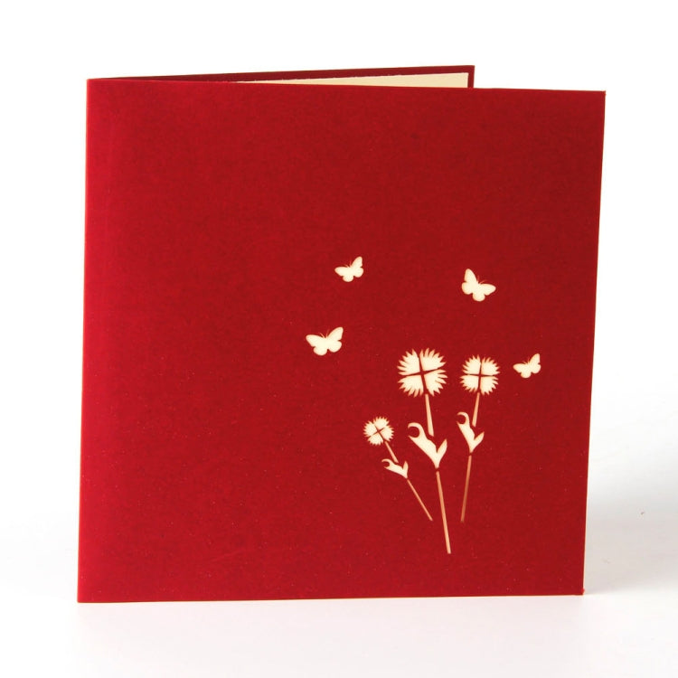 2 PCS Thanksgiving Three-Dimensional Greeting Card 3D Three-Dimensional Sunflower Handmade Small Card