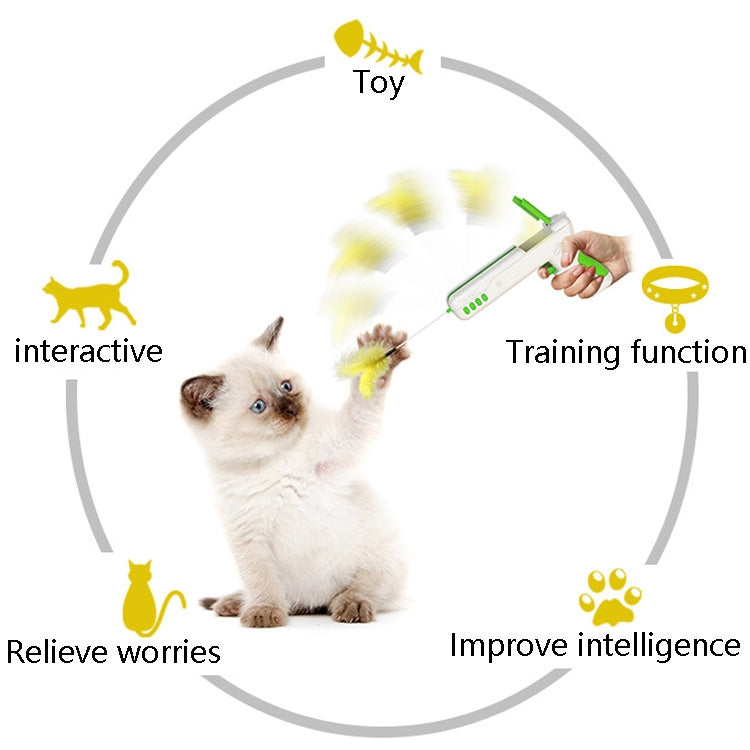 Cat Supplies Toys Funny Cat Sticks Feather Cat Toys(Yellow)