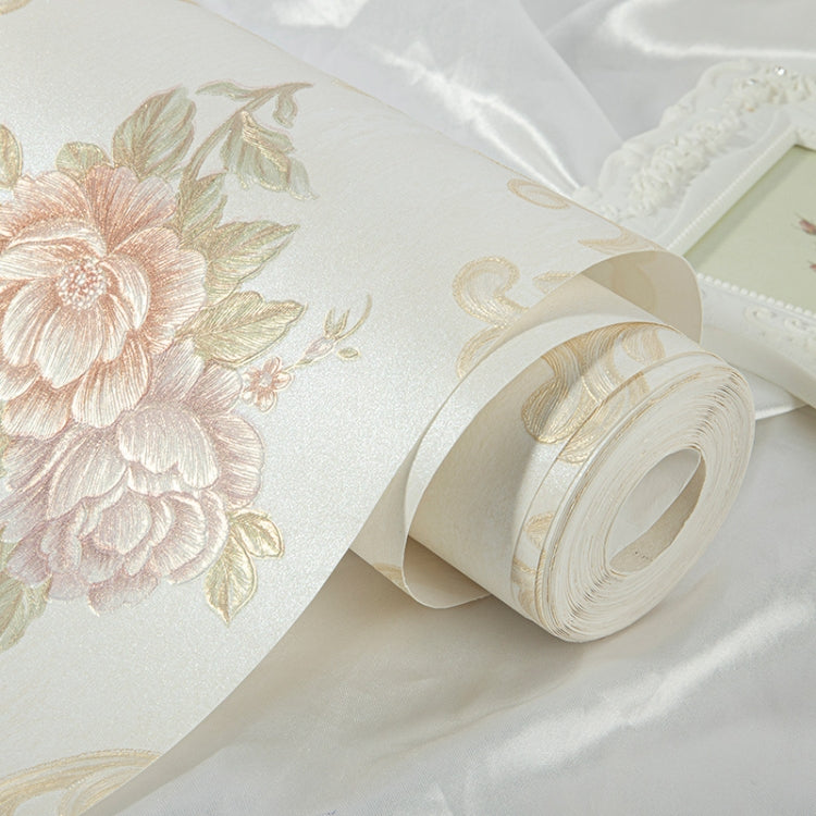 0.53 x 3m 3D Pastoral Style Wallpaper Bedroom Living Room Non-Woven Fabric Self-Adhesive Wall Sticker