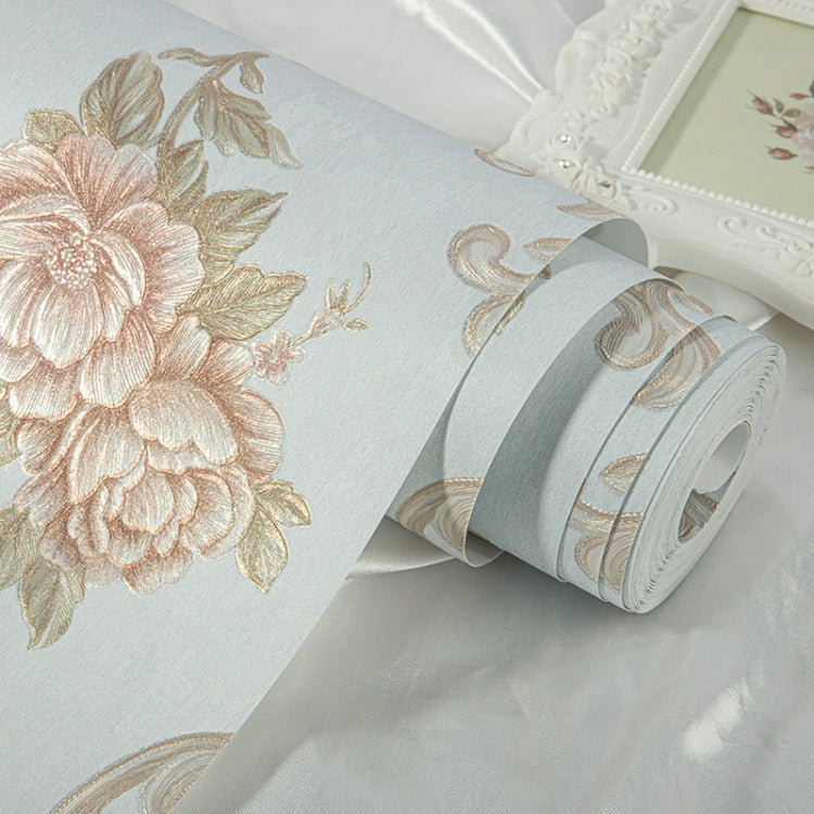 0.53 x 3m 3D Pastoral Style Wallpaper Bedroom Living Room Non-Woven Fabric Self-Adhesive Wall Sticker