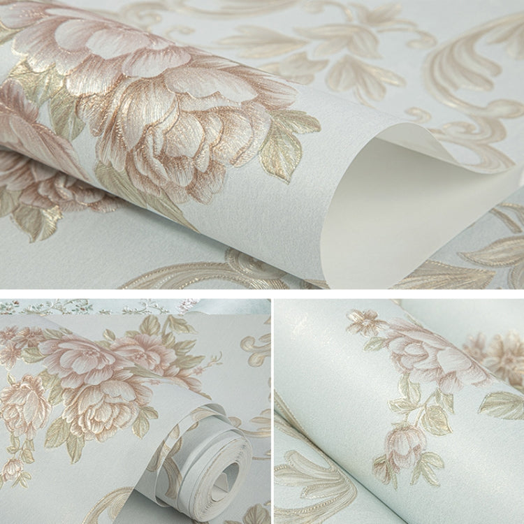 0.53 x 3m 3D Pastoral Style Wallpaper Bedroom Living Room Non-Woven Fabric Self-Adhesive Wall Sticker