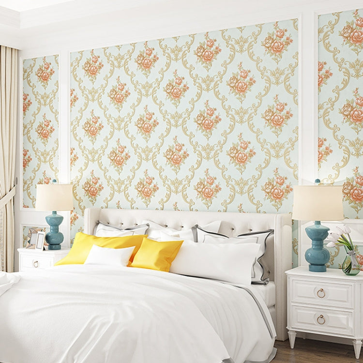 0.53 x 3m 3D Pastoral Style Wallpaper Bedroom Living Room Non-Woven Fabric Self-Adhesive Wall Sticker