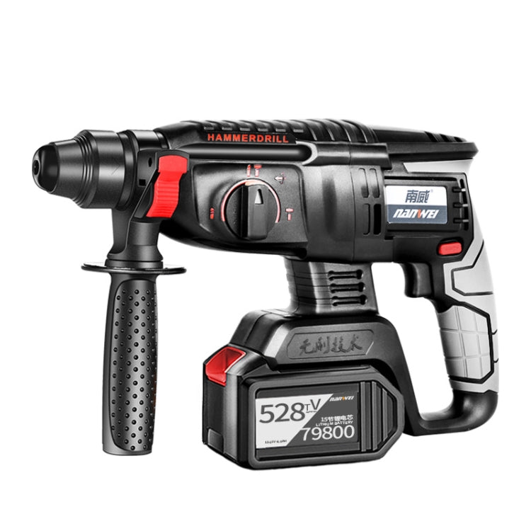 NANWEI Industrial Grade Brushless Impact Drill Multi-Function Wireless Lithium Battery Dual-Use Electric Drill, CN Plug(528TV Lithium 2 Batteries 1 Charger)