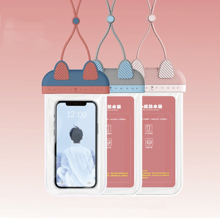 XSFSD-01 Mobile Phone Waterproof Bag Diving Cover Outdoor Transparent Swimming Bathroom Camera TPU Waterproof Mobile Phone Bag(Pink)