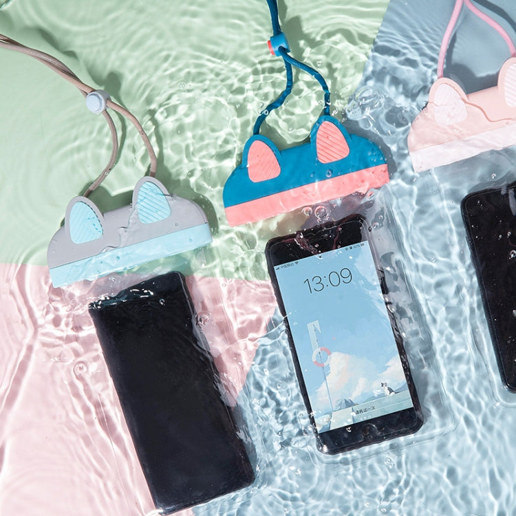 XSFSD-01 Mobile Phone Waterproof Bag Diving Cover Outdoor Transparent Swimming Bathroom Camera TPU Waterproof Mobile Phone Bag(Pink)