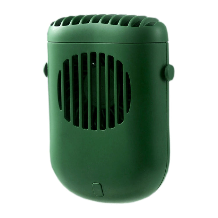 F858 USB Portable Hanging Neck Hanging Waist Wide Angle Wind Out Mini Handheld Fan(Green)