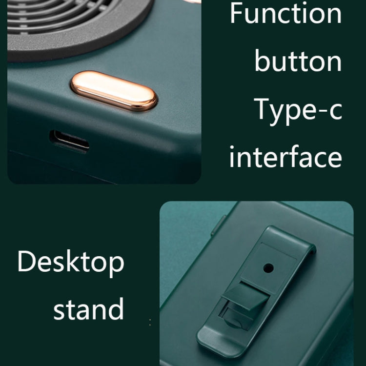F856 Camera Fan Smart Digital Display Compact Portable Neck Hanging USB Fan