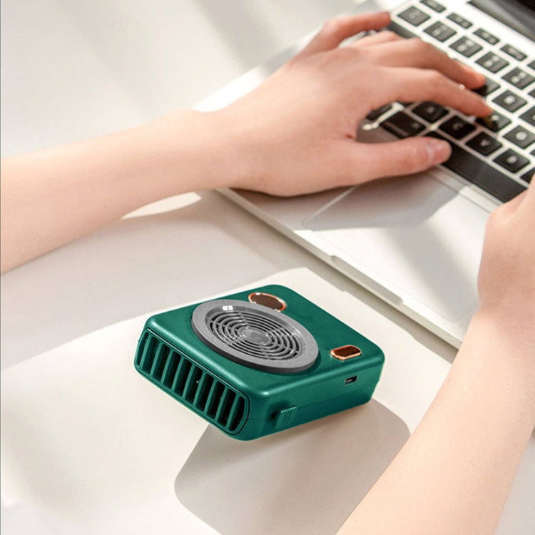 F856 Camera Fan Smart Digital Display Compact Portable Neck Hanging USB Fan
