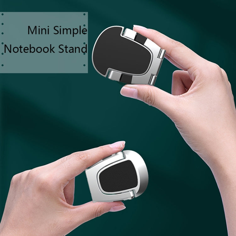 XSZJ-01 2 PCS Mini Notebook Holder Portable Foldable Metal Heat Dissipation Computer Stand(Silver)