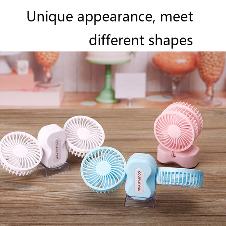 XMQ-FS01 USB Double Head Mini Folding Handheld Portable Fan with Night Light(Pink)