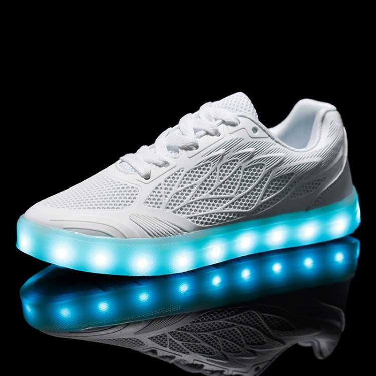 Colorful Luminous Casual Shoes With USB Charging Light, Size: 38(White)