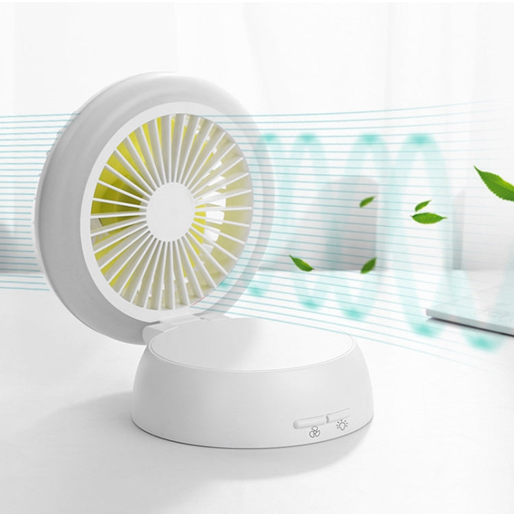 CYZ-00099 Mushroom Night Light Fan Mini USB Office Desktop Portable Silent Fan(White)