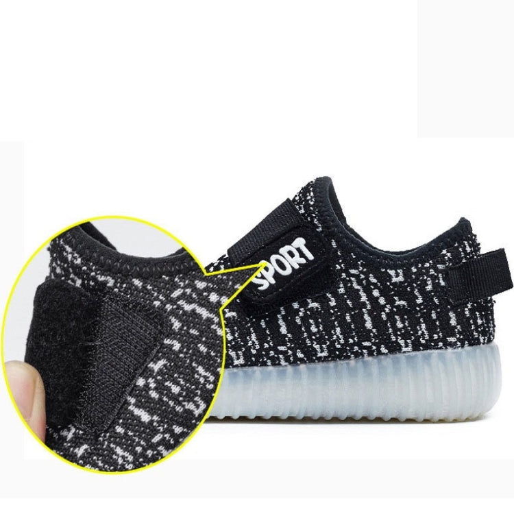 Led Light Luminous Shoes Flying Woven Sports And Leisure Shoes For Children, Size: 26