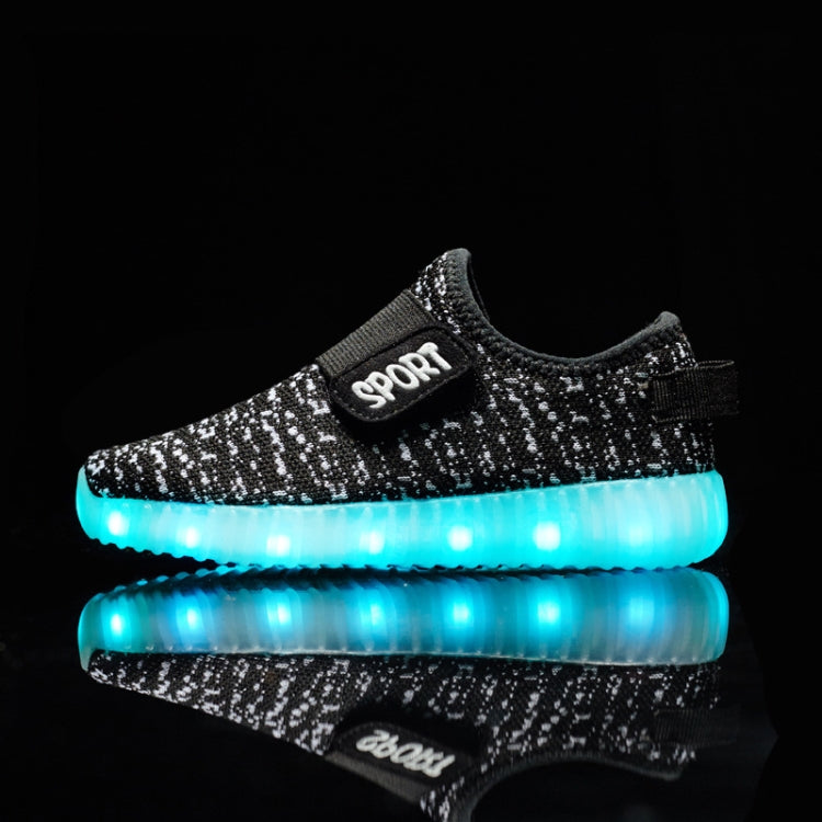 Led Light Luminous Shoes Flying Woven Sports And Leisure Shoes For Children, Size: 27
