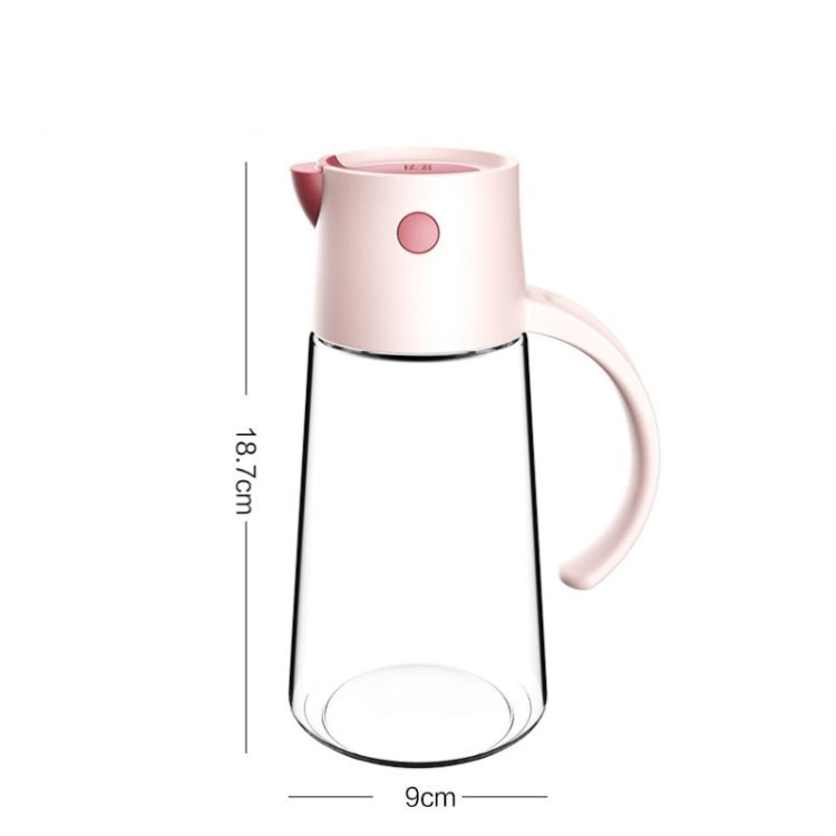 Kitchen Automatic Opening And Closing Oil Can Leak-Proof Seasoning Bottle With Lid, Capacity: 550ml (Pink)